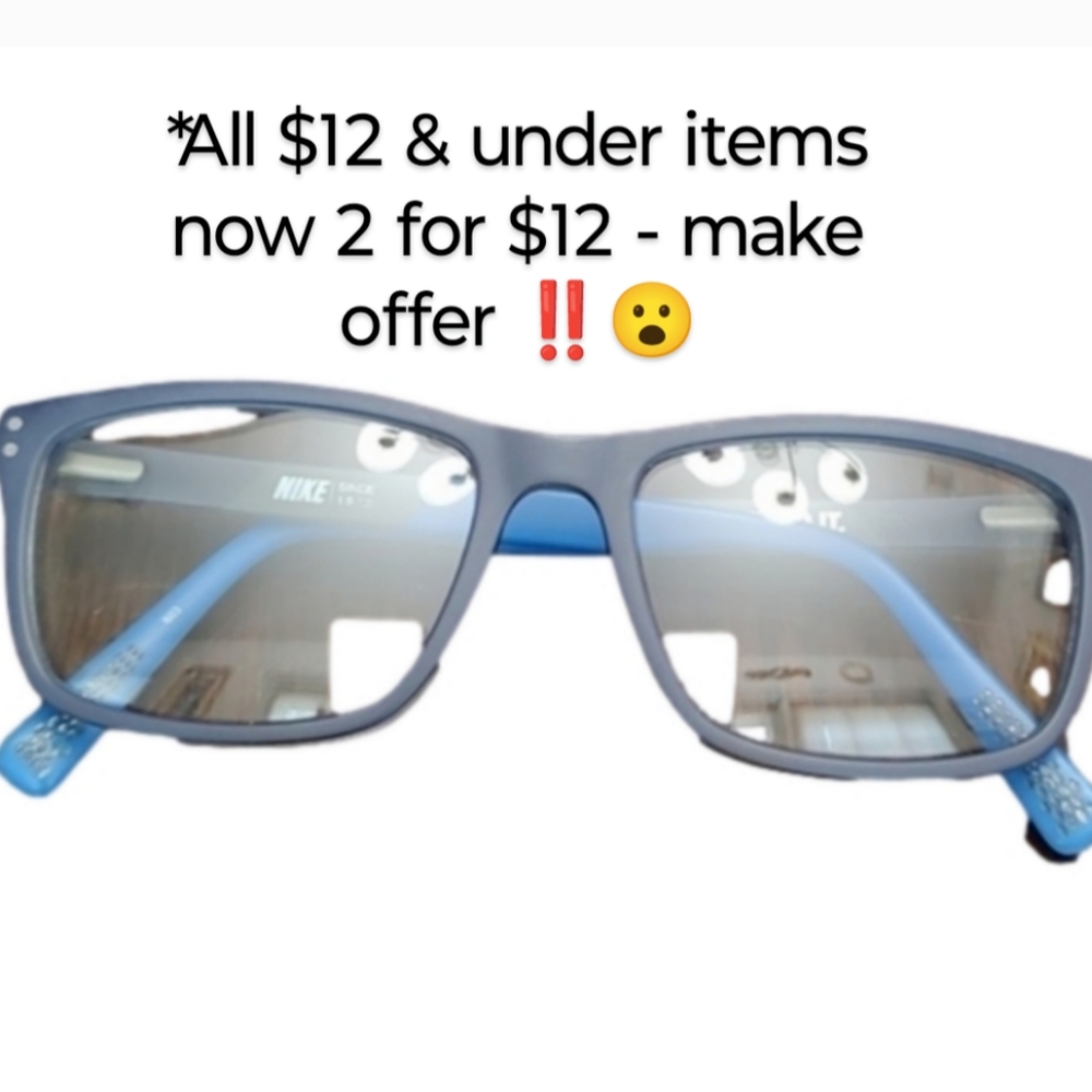 NIKE Sporty Frames (only) Matte Black & Blue - Case Incl. but.. see description